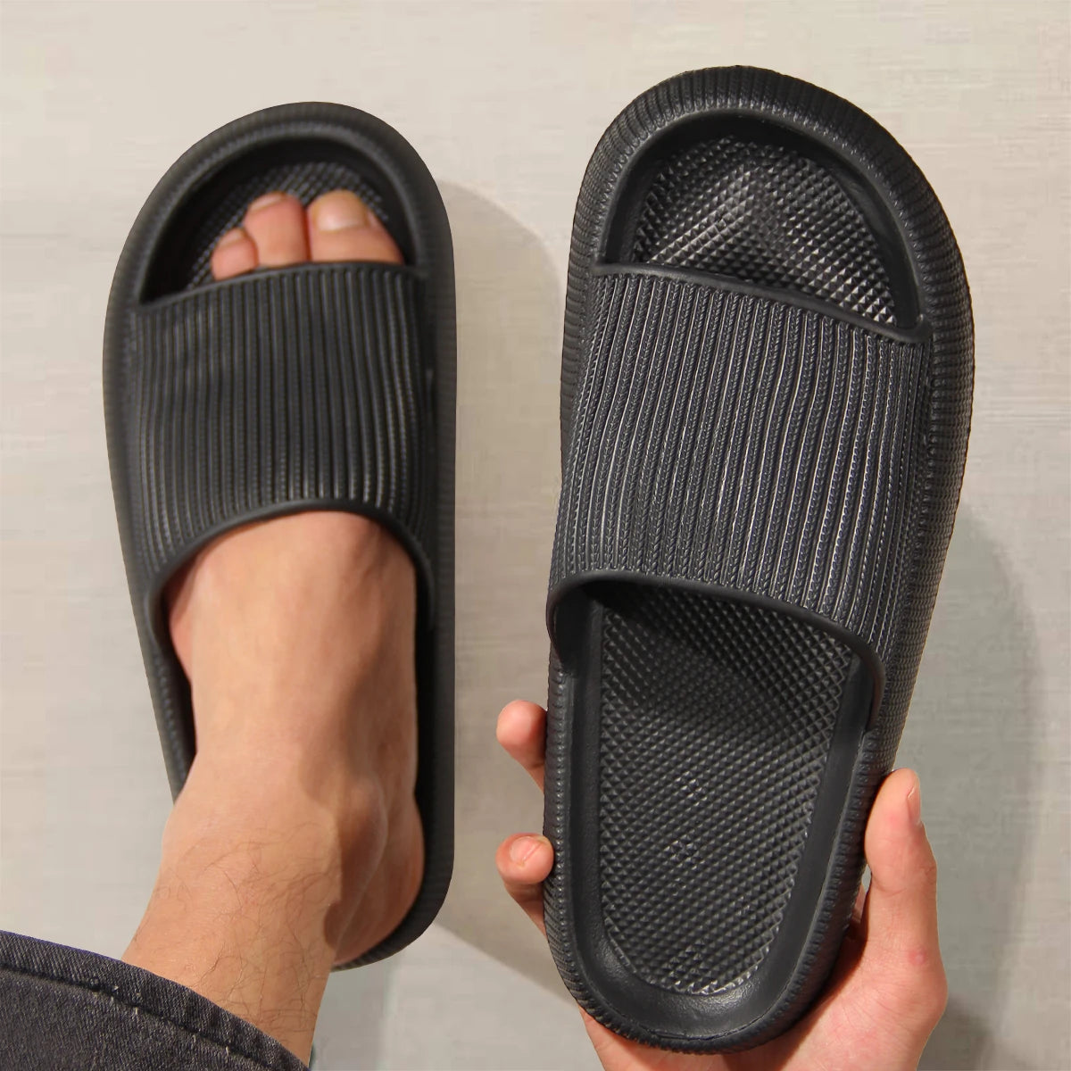Zapatillas de verano para el hogar con suela blanda y antideslizantes Eva Simple para hombre