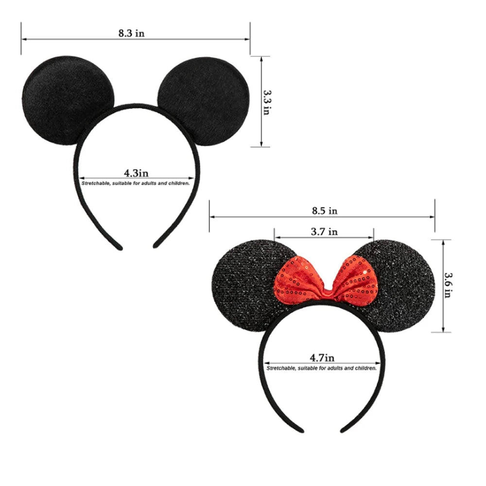 12 diademas con orejas de ratón para mujer y niña, venta al por mayor, para el pelo, para fiesta, cosplay, lazos, accesorios para el cabello de moda.