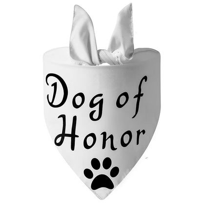 Fashion Dog Wedding Triangle Bandanas Letter Pattern Pet Triangle Scarf Adjustable Soft Bib for Medium Large Dog Pet Accessories