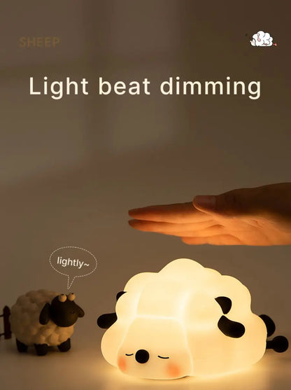Cute Animal-shape Silicone Night Light Rechargeable Bedside Patting Nightlights For Child Holiday Gift Bedroom Decor Lighting