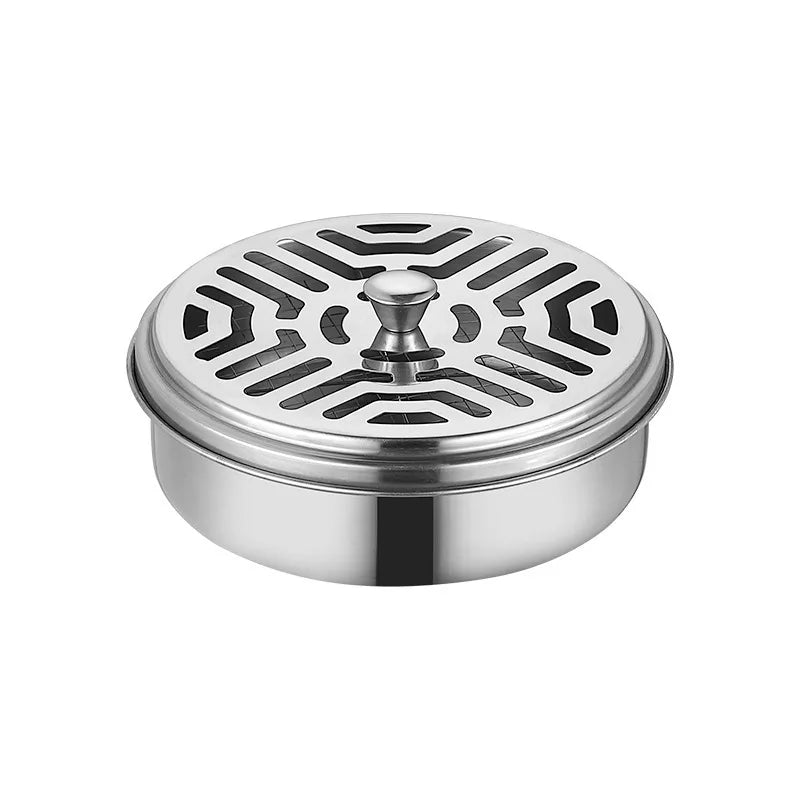 Placa de incienso repelente de acero inoxidable, soporte para incienso, bandeja para placa de incienso, quemador de incienso, caja, decoración zen para el hogar y exteriores.