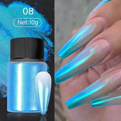 1 Box Cherry Pink Chrome Pearl Nail Powder Gradient Mirror Effect Nail Art Glitter Auroras Rubbing Dust Nail Art Manicure Decor