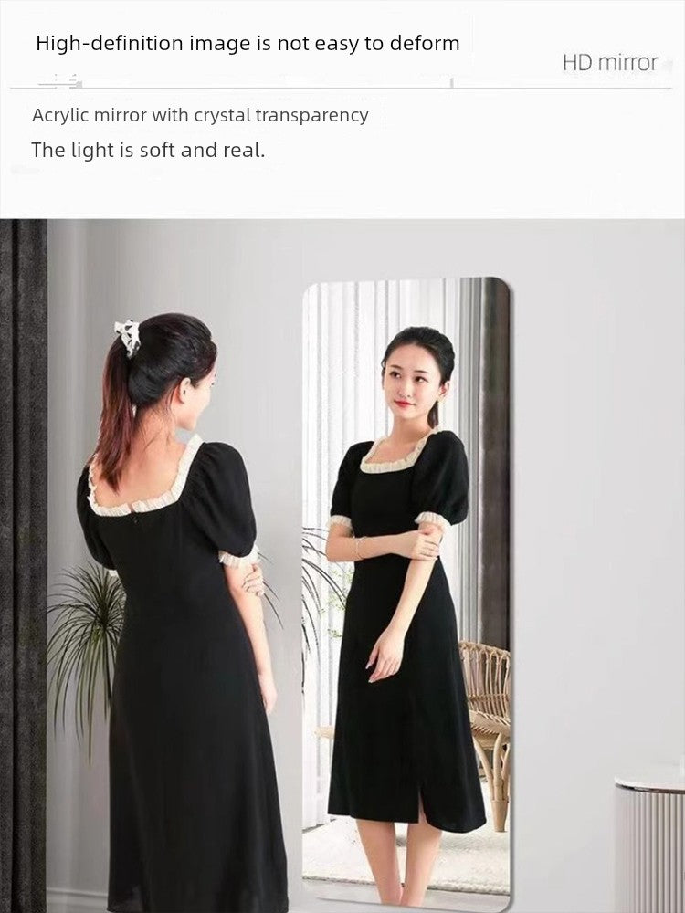 Espejo acrílico de cuerpo entero, autoadhesivo, suave, para pared, para puerta trasera, para colgar en la pared, sin perforaciones, oculto, para armario.