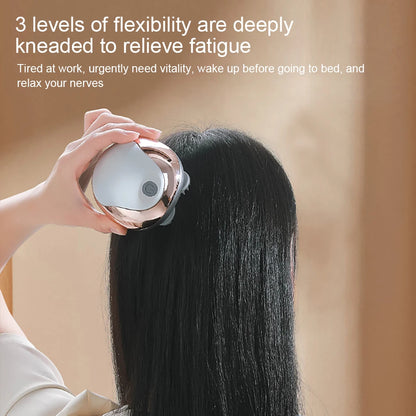 Electric Scalp Massager Hair Growth Portable Rechargeable Head Massage Stress Relax Waterproof Handheld Hair Scratcher Silicone