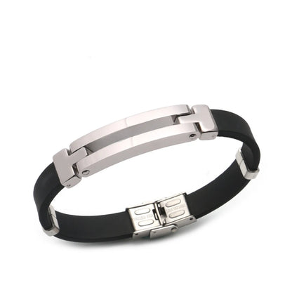 PAPERPLUS | Gold Plated Silicone Bracelets for Men.Clean Line Simple Jewelry.21cm.Hip Hop.Rock 2024