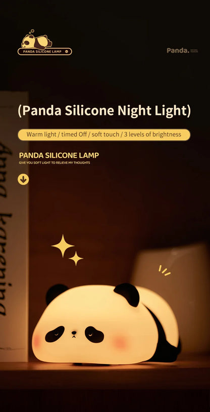 Cute Animal-shape Silicone Night Light Rechargeable Bedside Patting Nightlights For Child Holiday Gift Bedroom Decor Lighting