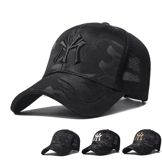 Gorra de béisbol unisex con bordado de letras, transpirable, para primavera y otoño, ajustable, informal, para exteriores, con protección solar