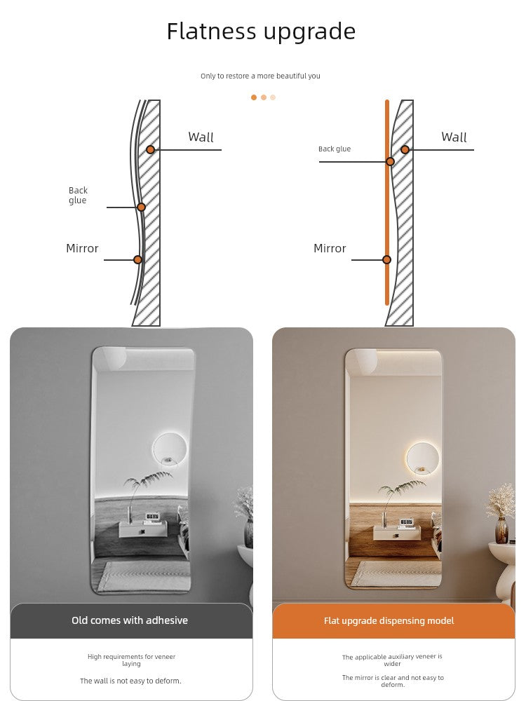 Adhesivo de pared de espejo suave, autoadhesivo, acrílico, de cuerpo entero, para el hogar, HD, adhesivo de espejo de cuerpo entero