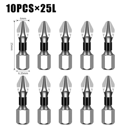 K5 Non-slip High Hardness Bit S2 Strong Magnetic 5A Black Non-slip Cross Head Electric Drill Electric Screwdriver Bit
