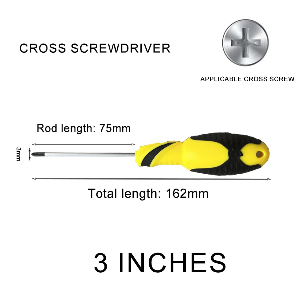 3/4/5/6/8 Inch Rubber-coated Anti-slip Handle Word Cross Strong Magnetic 45# Steel Screwdriver Screwdriver