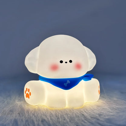 Baby Night Light Timing Rechargeable Dog Nursery Sleeping Lamp Portable Beside Touch Lamp For Room Decor