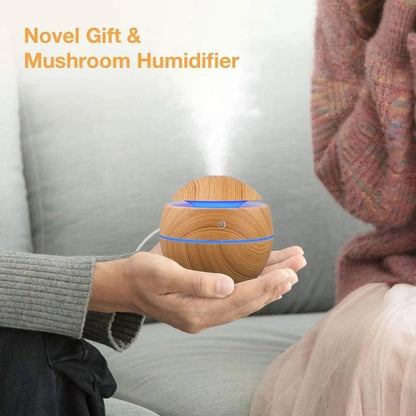 Humidificador eléctrico de aire con difusor de aroma, humidificador ultrasónico de madera con aceites esenciales, vaporizador frío para dormitorio.