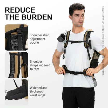 Mochila de montañismo de 35 litros para hombre y mujer, bolsa de deporte al aire libre, impermeable, para acampar, senderismo y lluvia.