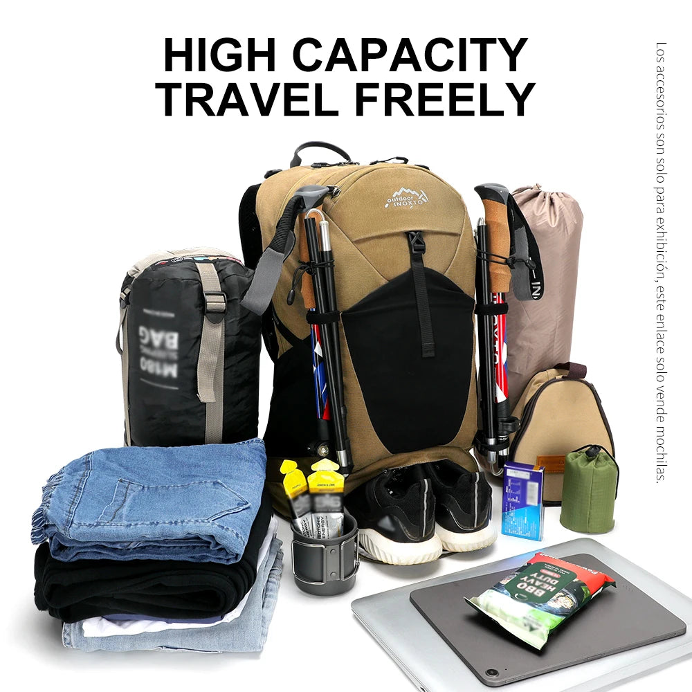 Mochila de montañismo de 35 litros para hombre y mujer, bolsa de deporte al aire libre, impermeable, para acampar, senderismo y lluvia.