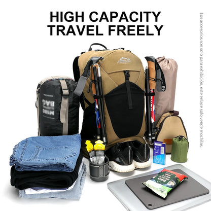 Mochila de montañismo de 35 litros para hombre y mujer, bolsa de deporte al aire libre, impermeable, para acampar, senderismo y lluvia.