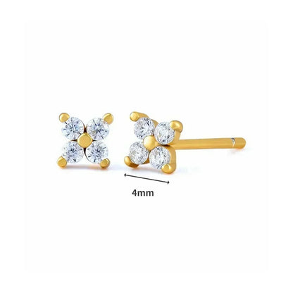 Pendientes de aro de plata de ley 925 con forma de aguja y cristales de circonita, con gotas de agua, dorados, joyería de lujo premium para fiestas.