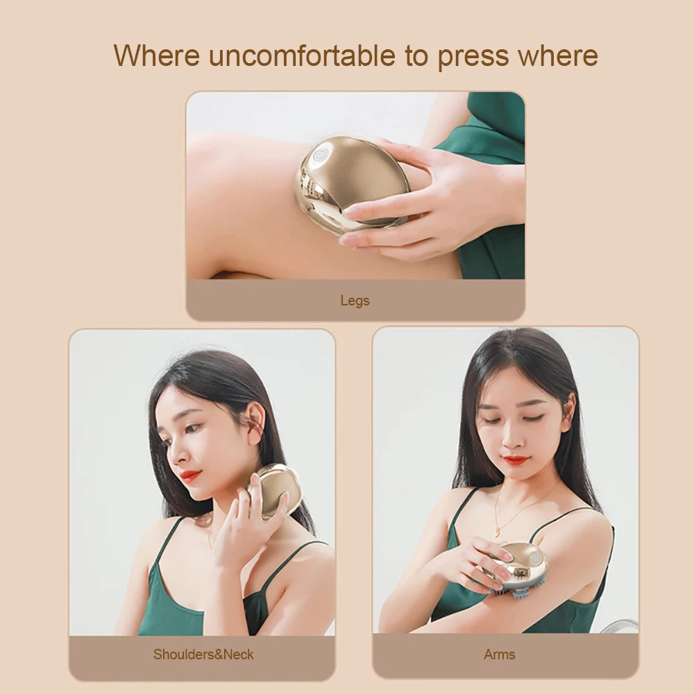 Electric Scalp Massager Hair Growth Portable Rechargeable Head Massage Stress Relax Waterproof Handheld Hair Scratcher Silicone