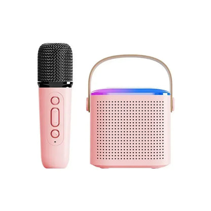 High Power Karaoke Bluetooth Speaker Portable 360 Stereo Surround Waterproof Wireless Subwoofer with Dual Microphone Boombox