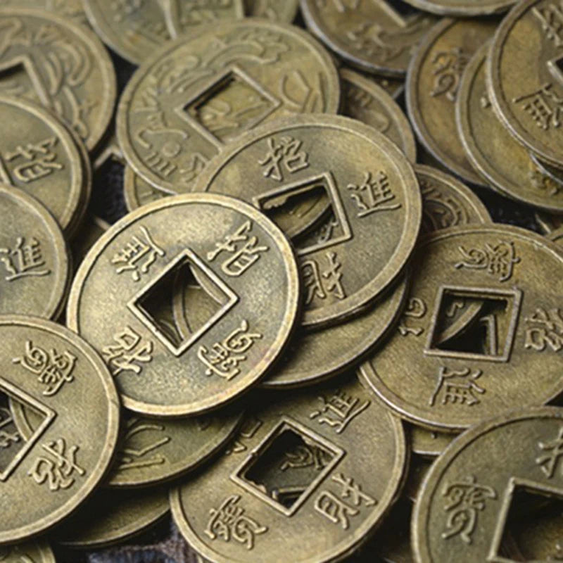 100Pcs Chinese Feng Shui Lucky Ching/Ancient Coins Set Educational Ten Emperors Antique Fortune Money Coin Luck Fortune Wealth