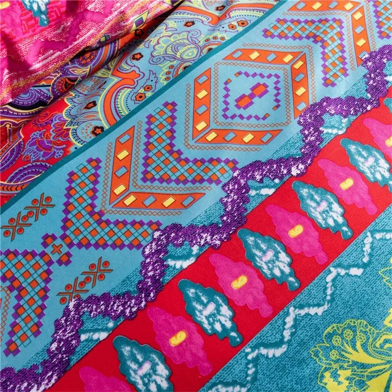 Juegos de fundas nórdicas de estilo bohemio para cama individual, individual, queen y king.