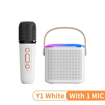 High Power Karaoke Bluetooth Speaker Portable 360 Stereo Surround Waterproof Wireless Subwoofer with Dual Microphone Boombox