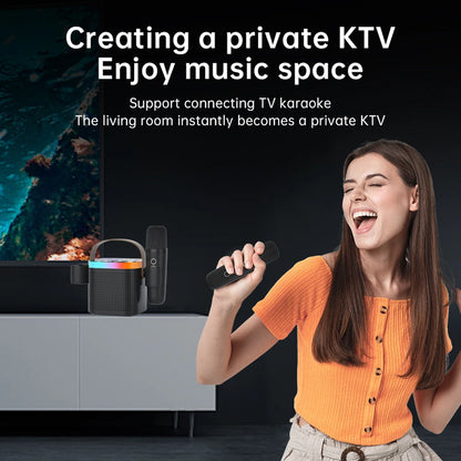 TANALAZ K8 Karaoke Machine Portable Bluetooth 5.1 PA Speaker System with 1-2 Wireless Microphones Home Family Singing Child  Gif