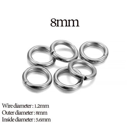 30-200 piezas de 3-25 mm de acero inoxidable con anillos partidos abiertos y bucles individuales para hacer joyas y accesorios.