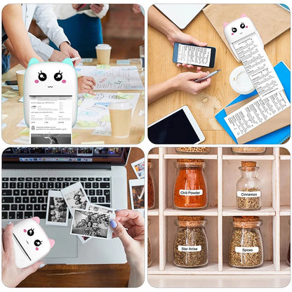 Mini impresora portátil ZWN con Bluetooth para teléfono móvil, foto, título, nota, impresión de bolsillo, impresora de etiquetas de error para estudiantes, ideal para regalos infantiles