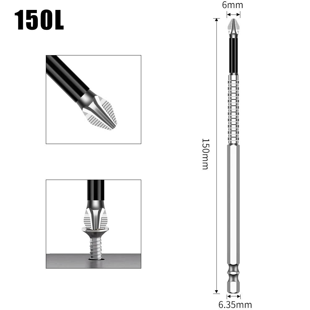 K5 Non-slip High Hardness Bit S2 Strong Magnetic 5A Black Non-slip Cross Head Electric Drill Electric Screwdriver Bit
