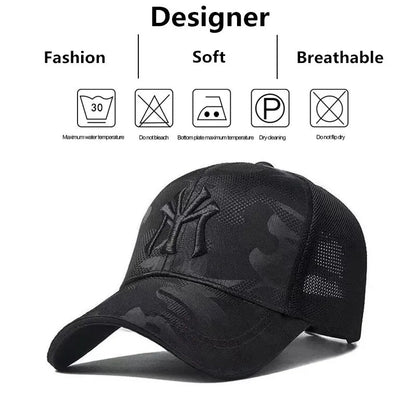 Gorra de béisbol unisex con bordado de letras, transpirable, para primavera y otoño, ajustable, informal, para exteriores, con protección solar