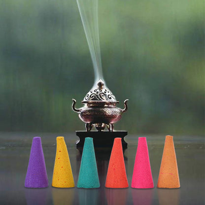 600-60 conos de incienso con reflujo de humo y cascada, de lavanda, con aromas múltiples, ideales para salones de té, salas de yoga y dormitorios.