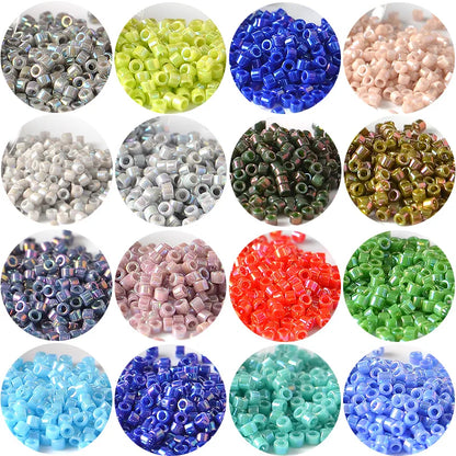 Cuentas Miyuki Delica japonesas de 1,6 mm y 10 g, con brillo arcoíris, para hacer joyas, collares, pulseras y accesorios DIY.