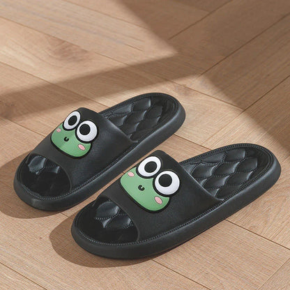 Sandalias de playa de verano antideslizantes para el baño, chanclas suaves con dibujos de ranas