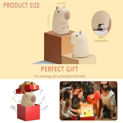 Soft Silicone Night Light - USB Rechargeable Touch Control 3-Level Dimmable Bedside Lamp for Nursery, Kids, Babies & Gift Decor