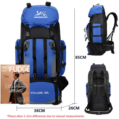 Mochila impermeable de 90 l para senderismo, camping, trekking, gran capacidad, para viajes, deportes al aire libre, equipo de camping para hombre