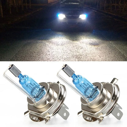 Super Bright Xenon Bulbs 2pcs H4 Headlight Bulb Super Bright Car Headlight Fog Lights Driving Lamp White