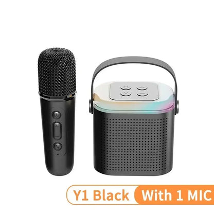 High Power Karaoke Bluetooth Speaker Portable 360 Stereo Surround Waterproof Wireless Subwoofer with Dual Microphone Boombox
