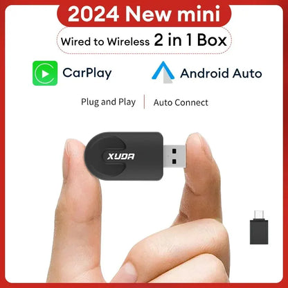 XUDA NUEVO Adaptador inalámbrico CarPlay Android Auto inalámbrico Smart Mini Box Plug and Play WiFi Conexión rápida Universal para Nissan