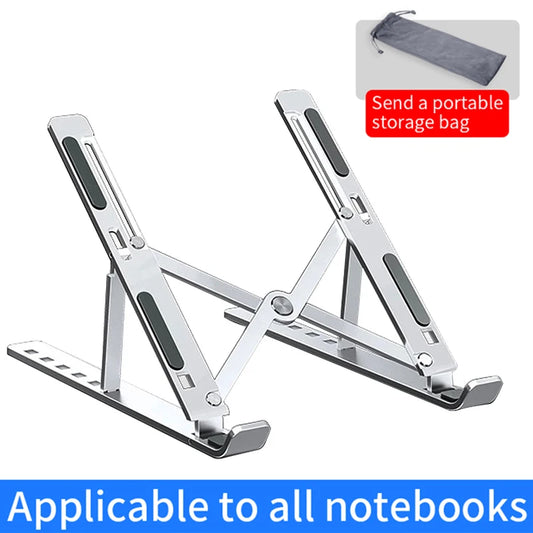 Soporte de aleación de aluminio para portátil, ajustable, plegable, portátil, para ordenador portátil, soporte de elevación, refrigeración, antideslizante.