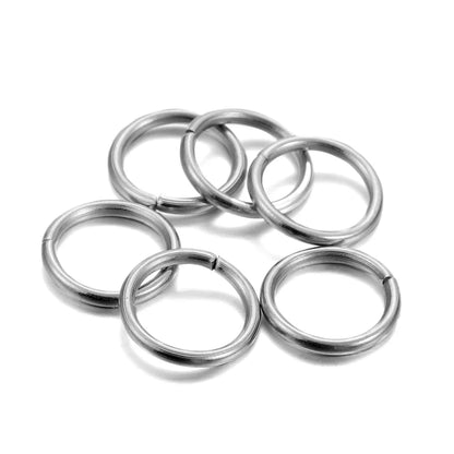 30-200 piezas de 3-25 mm de acero inoxidable con anillos partidos abiertos y bucles individuales para hacer joyas y accesorios.