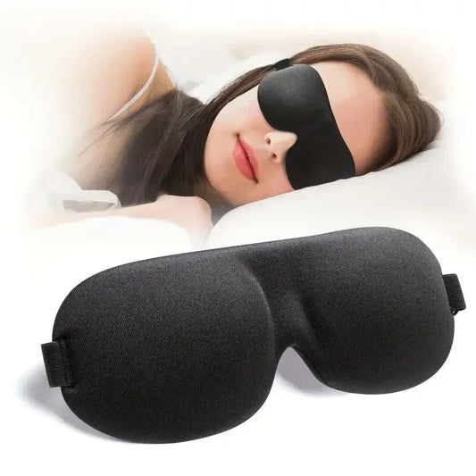 Antifaz estereoscópico 3D para dormir, con esponja viscoelástica Sleep Magic, sombreado negro, transpirable y protector ocular.