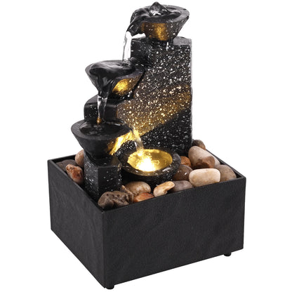 Decoración de cascada de mesa, fuente de agua, adornos de escritorio, Feng Shui, cascada de agua que fluye, decoración de paisaje de mesa