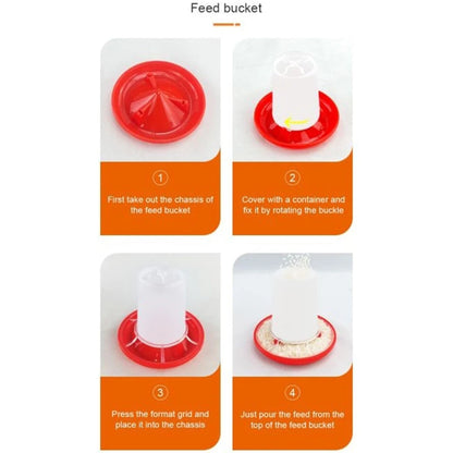 Chick Feeder Waterer Durable Plastic Feeding for Up to 6 Chicks At Once