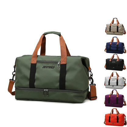 Bolsa de viaje para hombre y mujer, gran capacidad, equipaje de mano, separación de humedad y seco, bolsa deportiva para fitness, paquete de viaje de corta distancia.