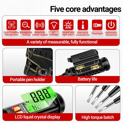Multi-functional Electrician Screwdriver Pencil AC Non-contact Induction Test Pen Voltage Tester Voltage Detector Screwdriver