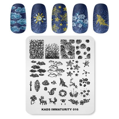 Nail Stamping Plates Sun Moon Stars Pattern Design Nail Art Image Template Stainless Steel Printing Plate for DIY Nails