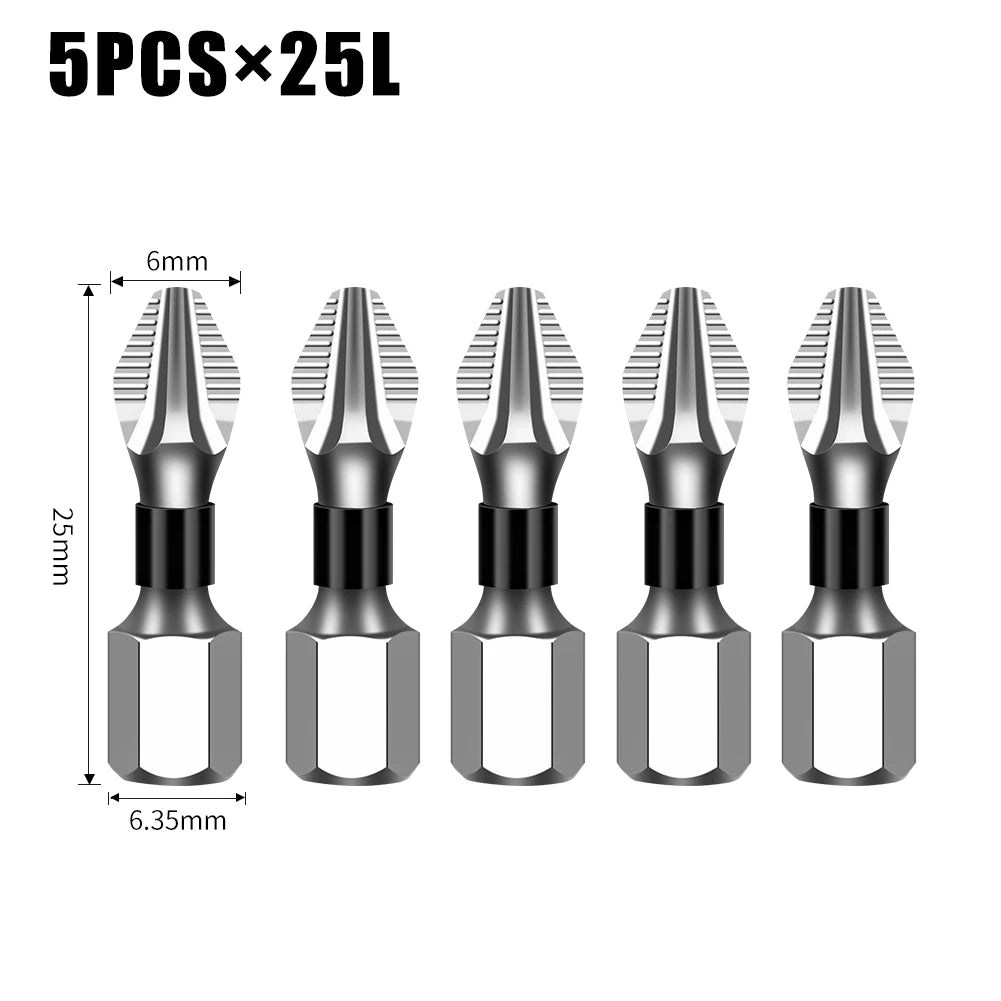 K5 Non-slip High Hardness Bit S2 Strong Magnetic 5A Black Non-slip Cross Head Electric Drill Electric Screwdriver Bit