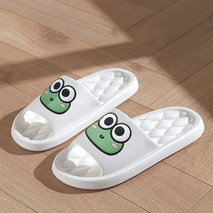 Sandalias de playa de verano antideslizantes para el baño, chanclas suaves con dibujos de ranas