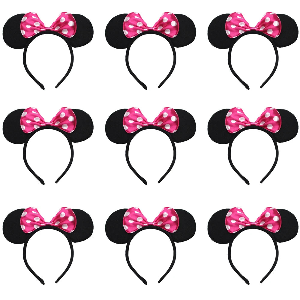 12 diademas con orejas de ratón para mujer y niña, venta al por mayor, para el pelo, para fiesta, cosplay, lazos, accesorios para el cabello de moda.