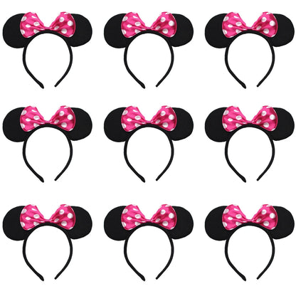 12 diademas con orejas de ratón para mujer y niña, venta al por mayor, para el pelo, para fiesta, cosplay, lazos, accesorios para el cabello de moda.